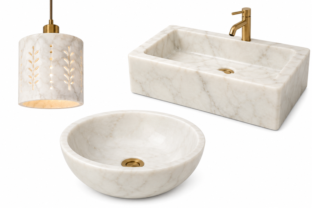 Marble Handicraft Sink & Lamp; Basin
