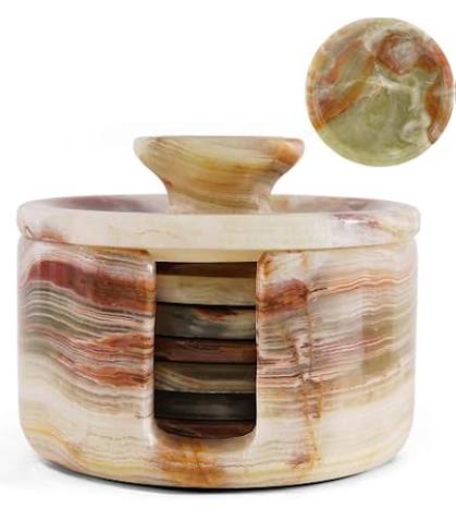 Marble Handicraft Coaster Set